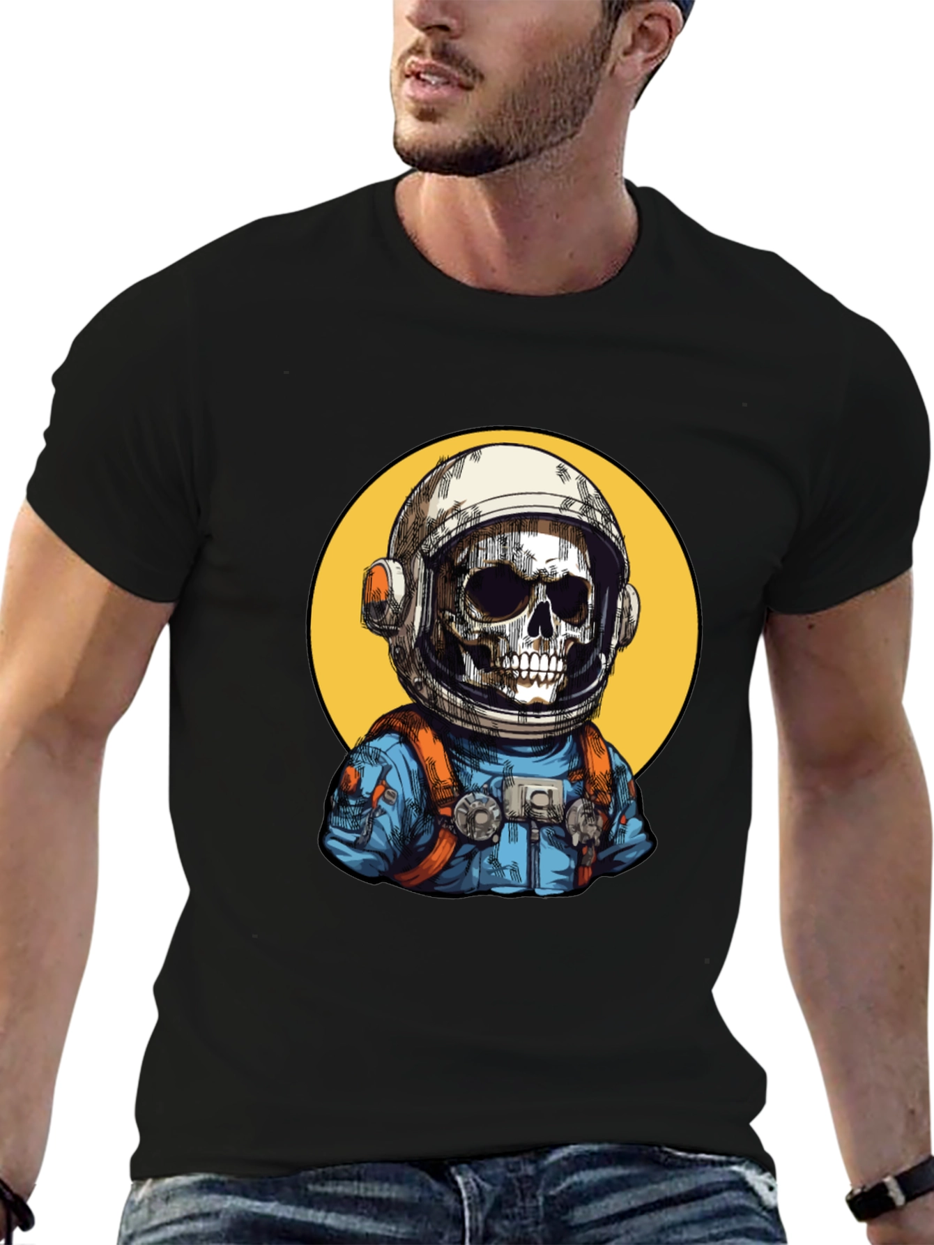 Astronaut Skeleton Graphic T-Shirt - Cool Space Tee