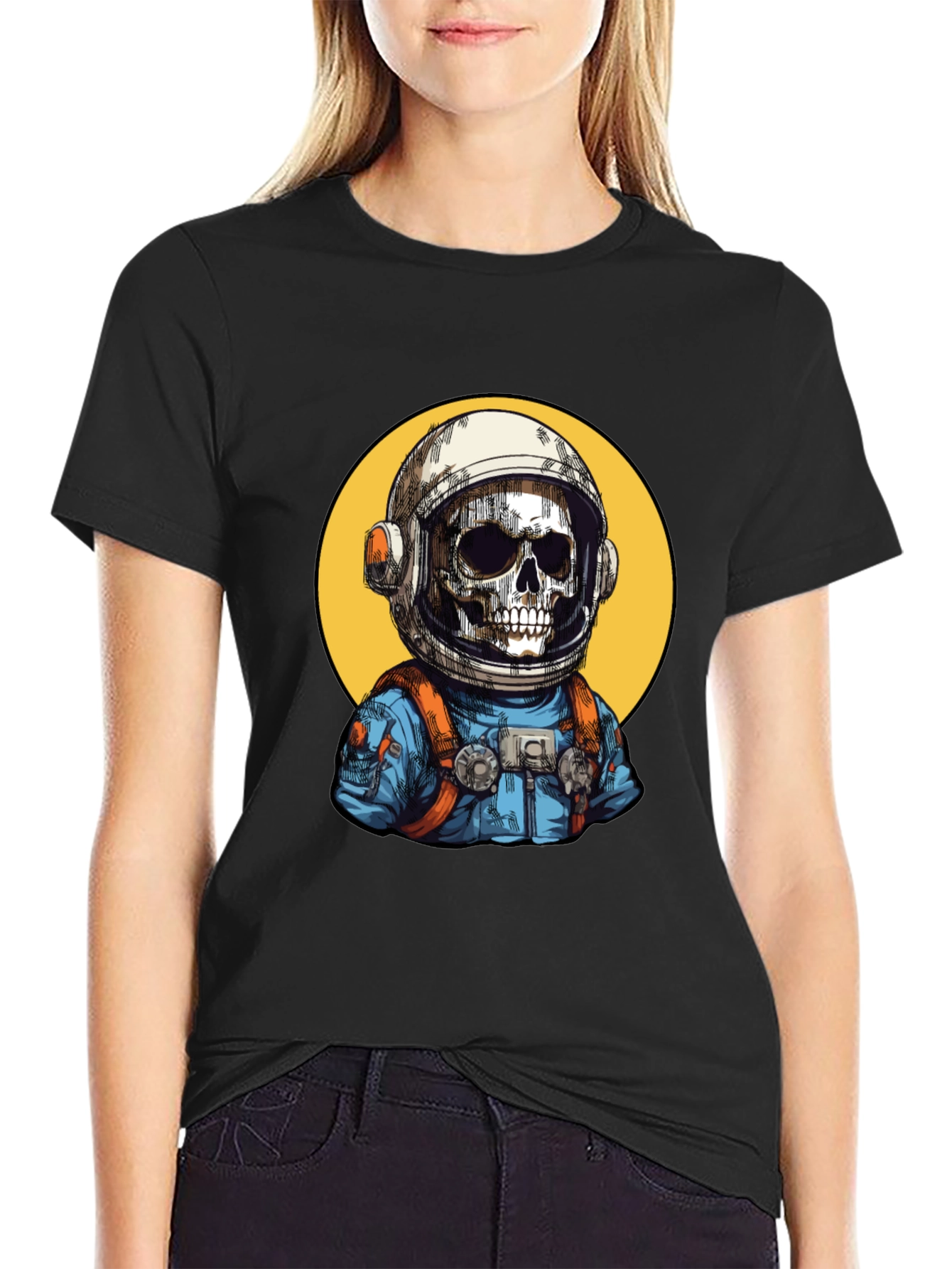 Astronaut Skeleton Graphic T-Shirt - Cool Space Tee