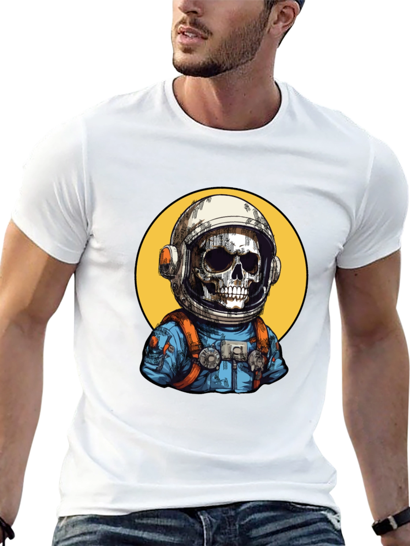 Astronaut Skeleton Graphic T-Shirt - Cool Space Tee