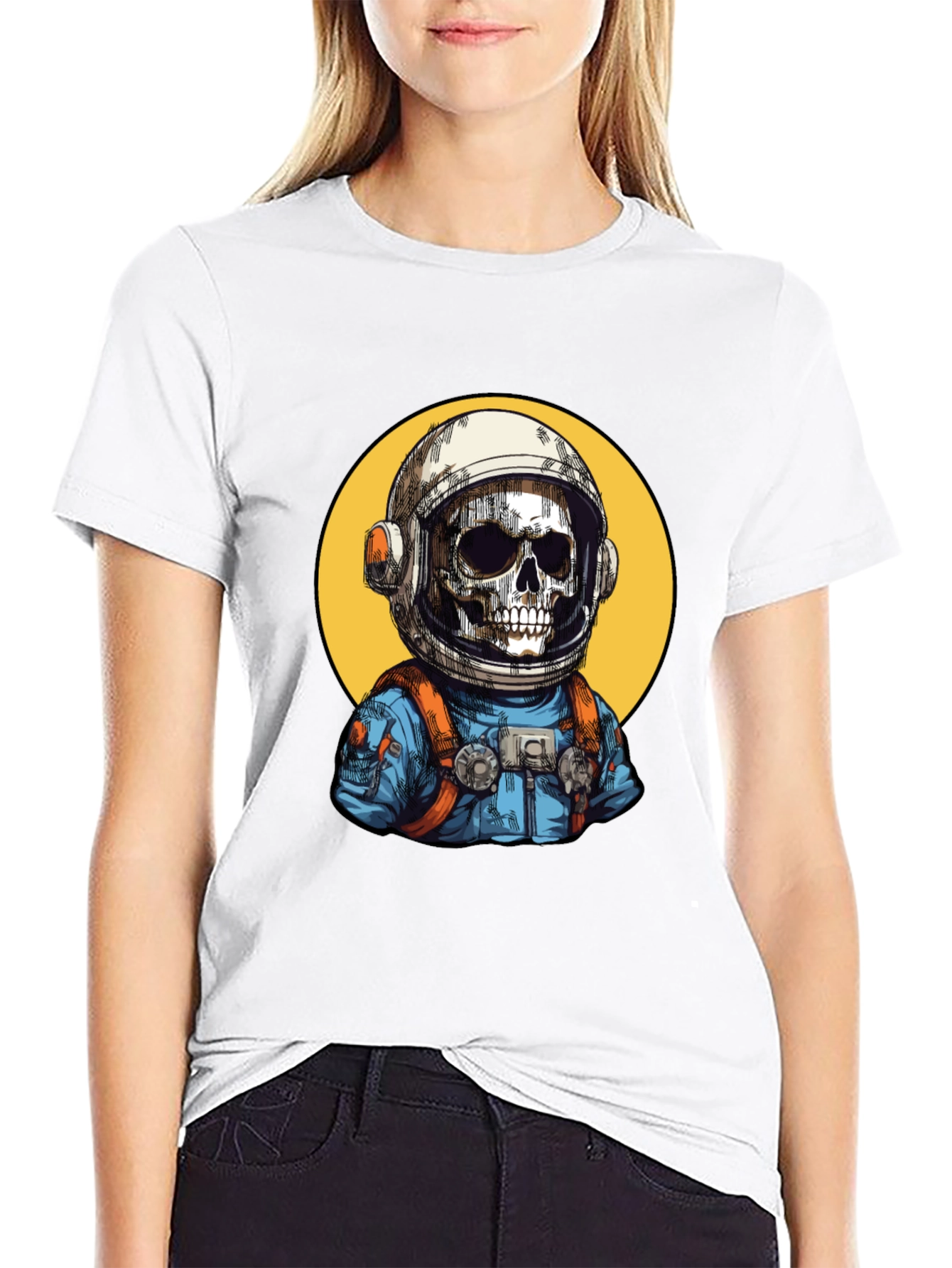 Astronaut Skeleton Graphic T-Shirt - Cool Space Tee