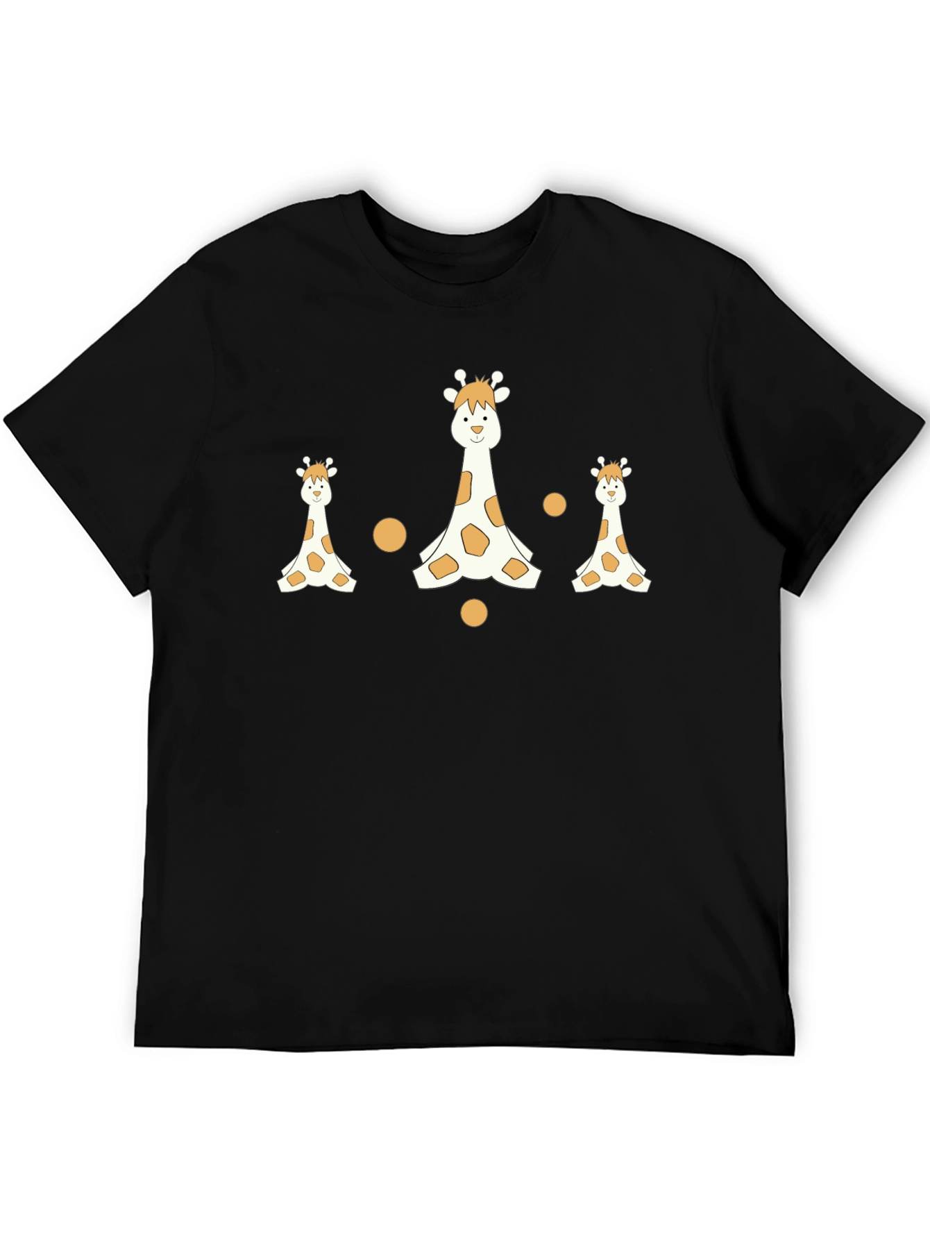 Giraffe Print Black T-Shirt