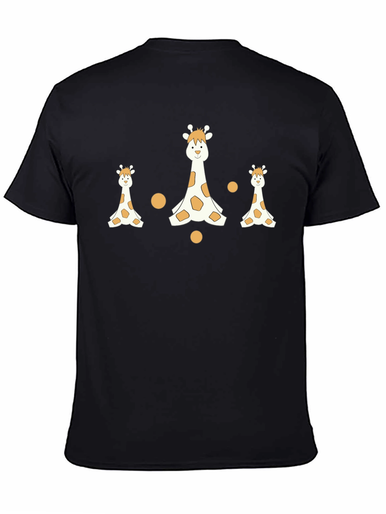 Giraffe Print Black T-Shirt