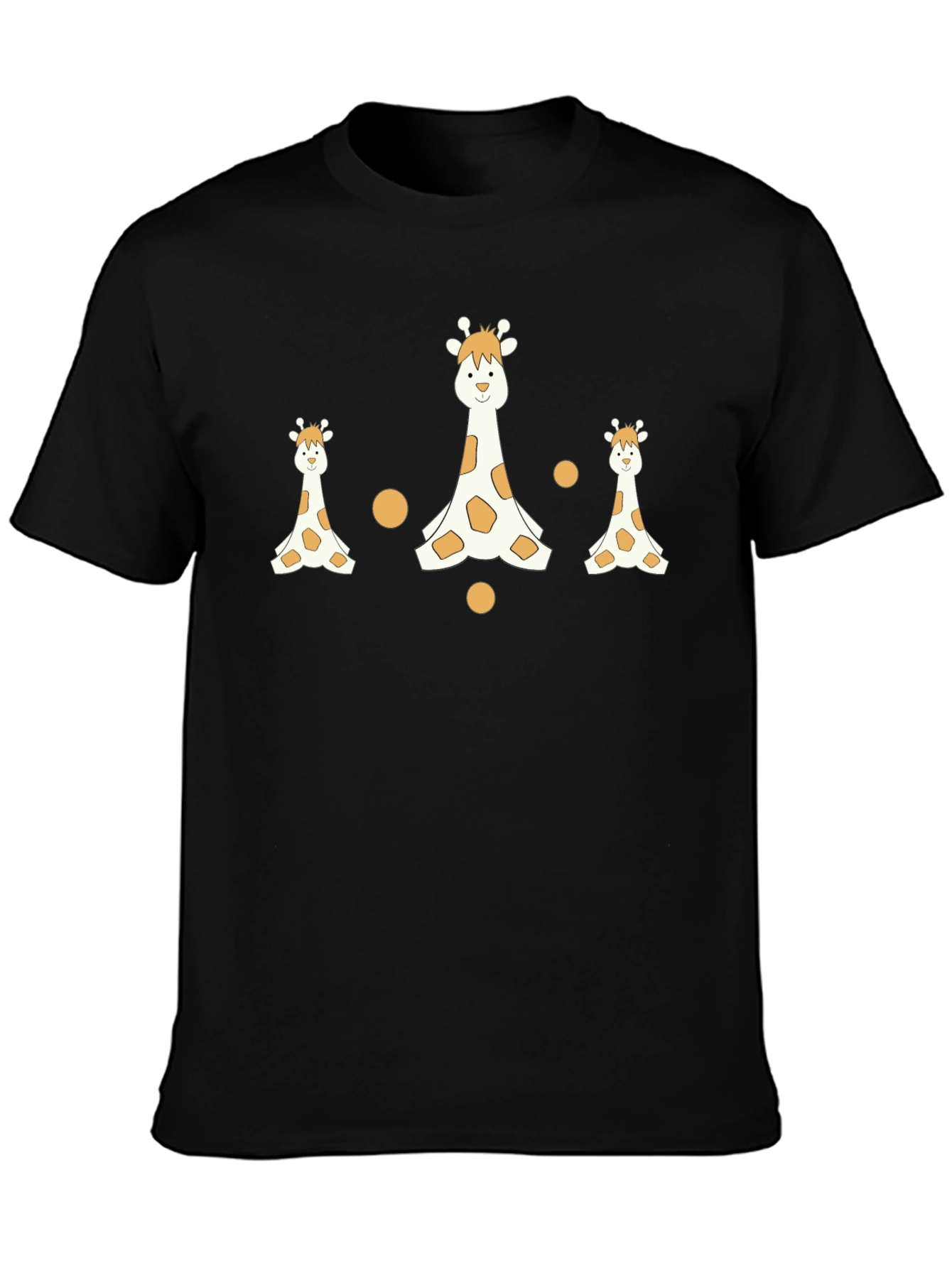 Giraffe Print Black T-Shirt