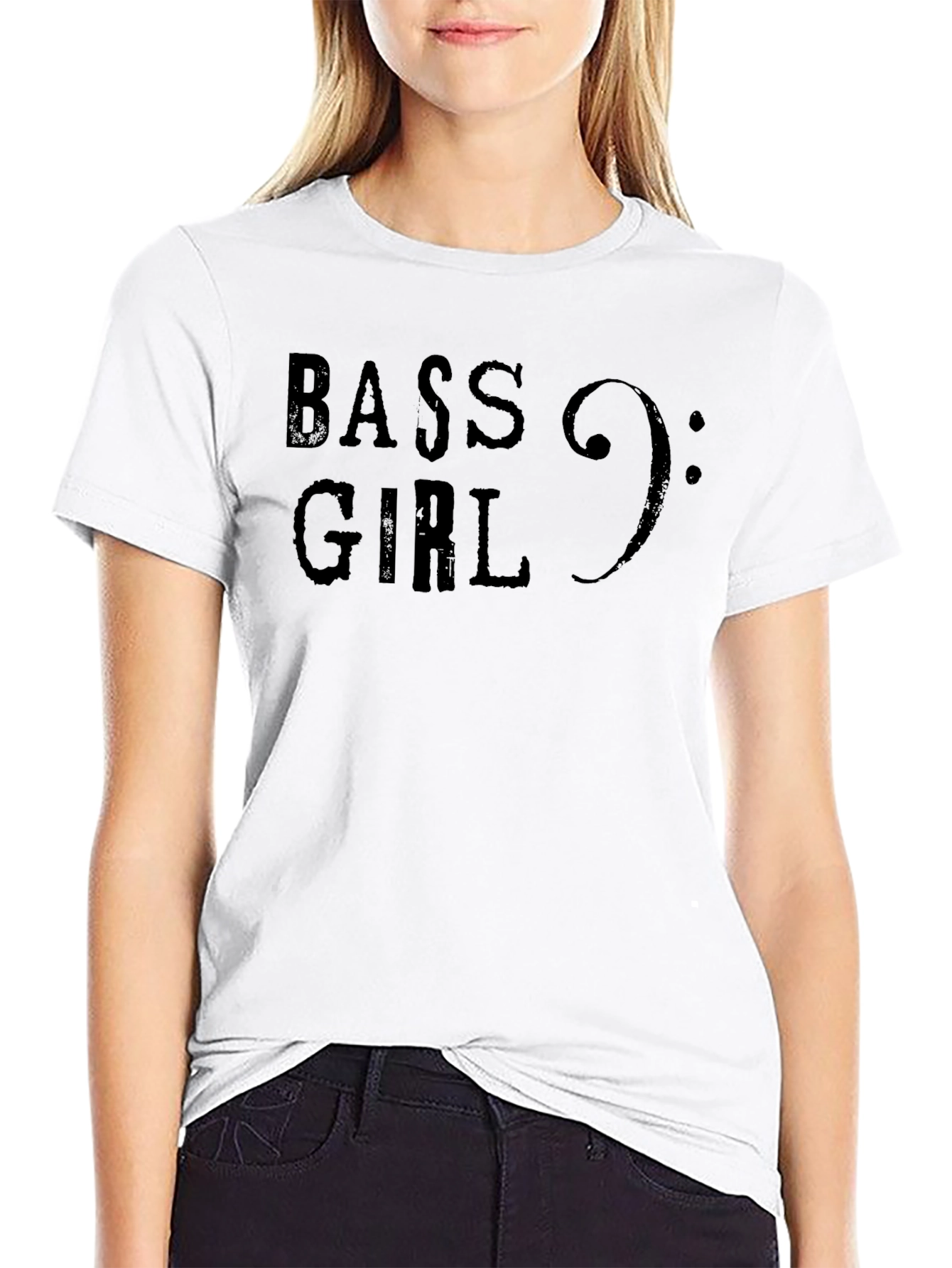 Bass Girl Music T-Shirt - Black Graphic Tee