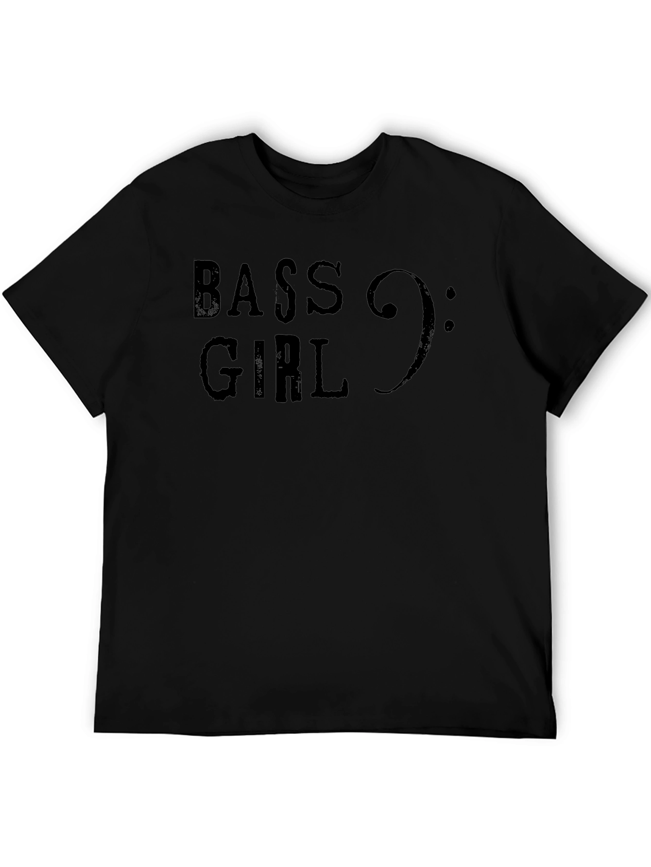 Bass Girl Music T-Shirt - Black Graphic Tee