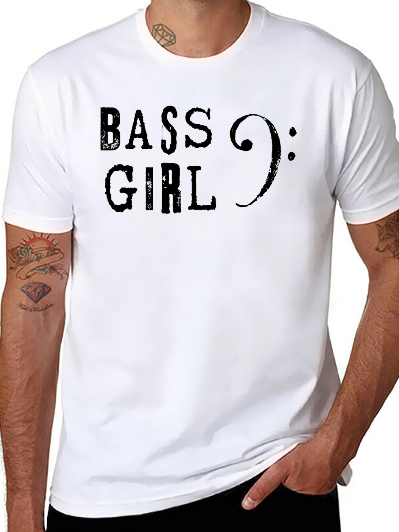 Bass Girl Music T-Shirt - Black Graphic Tee