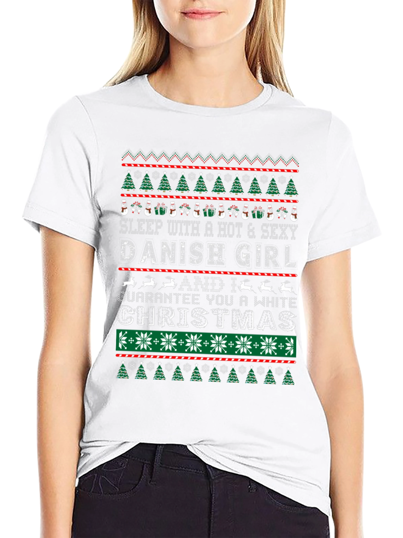 Hot Danish Girl Christmas Sweater T-Shirt