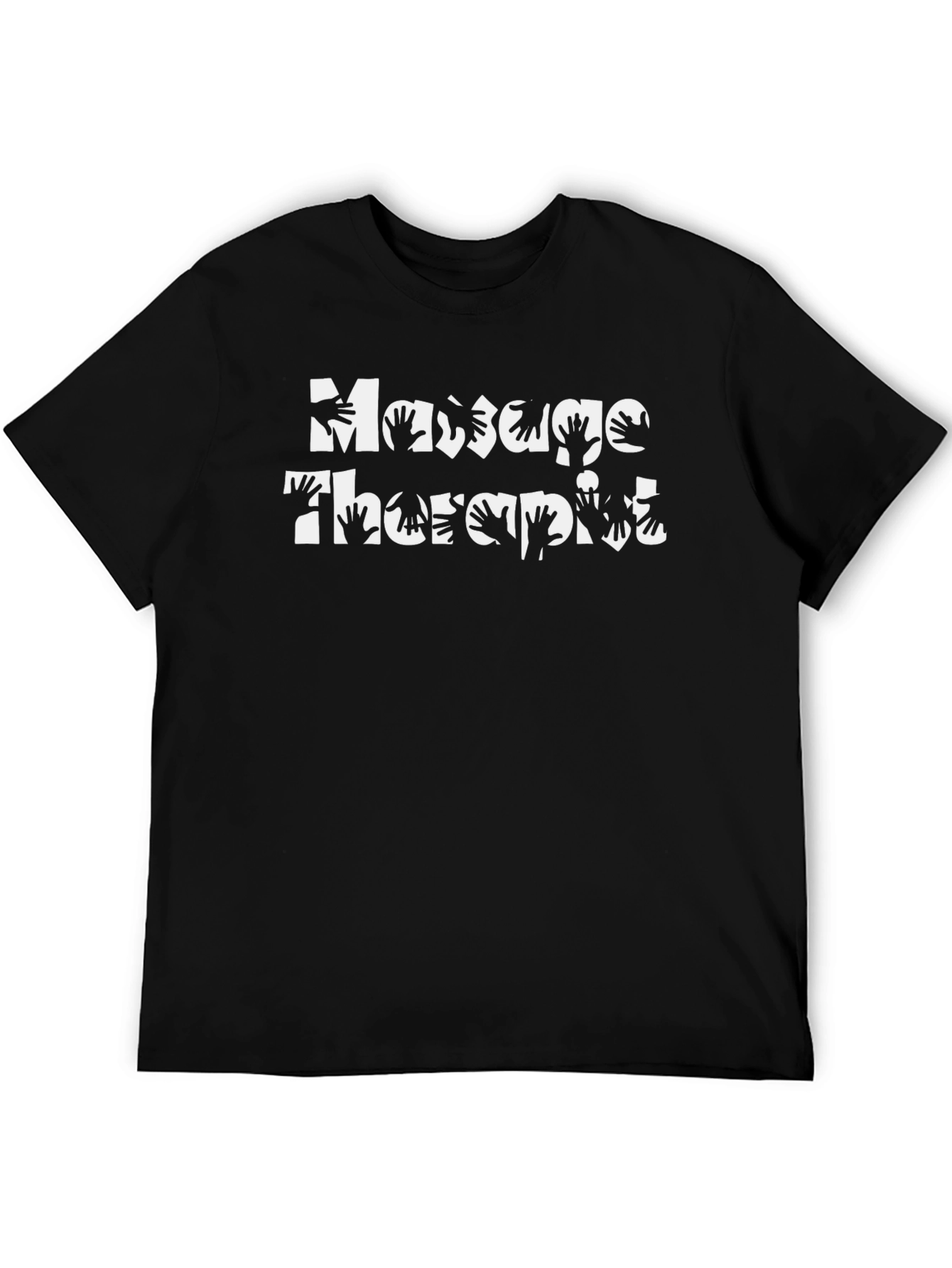Massage Therapist Hand Graphic Tee - Black Cotton Blend