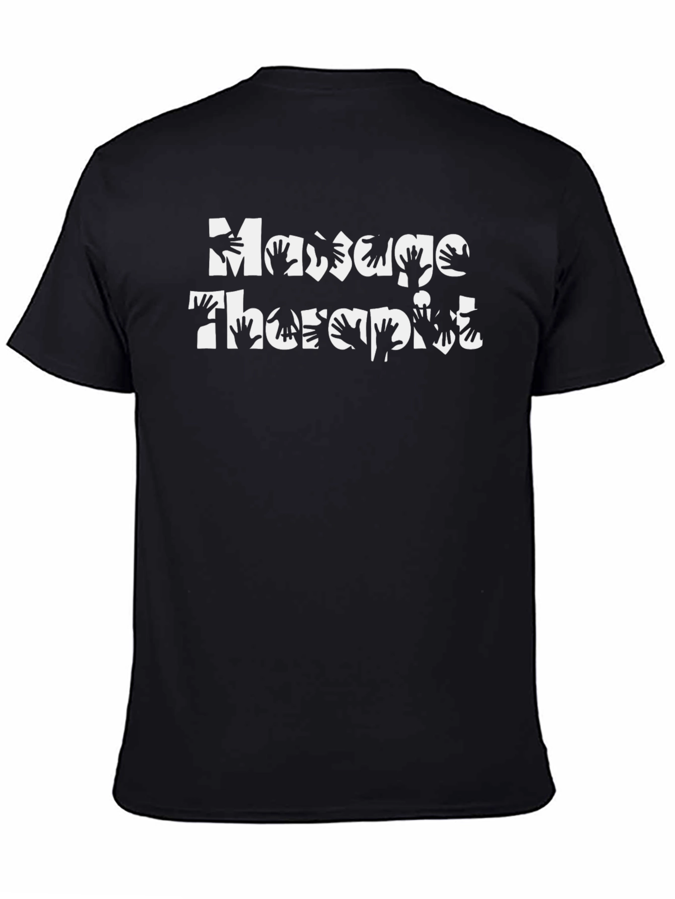 Massage Therapist Hand Graphic Tee - Black Cotton Blend