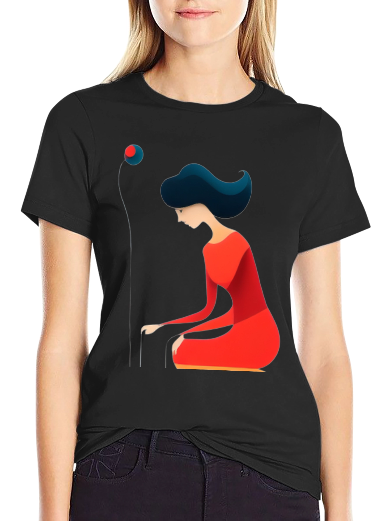 Abstract Woman Graphic Tee - Modern Art T-Shirt