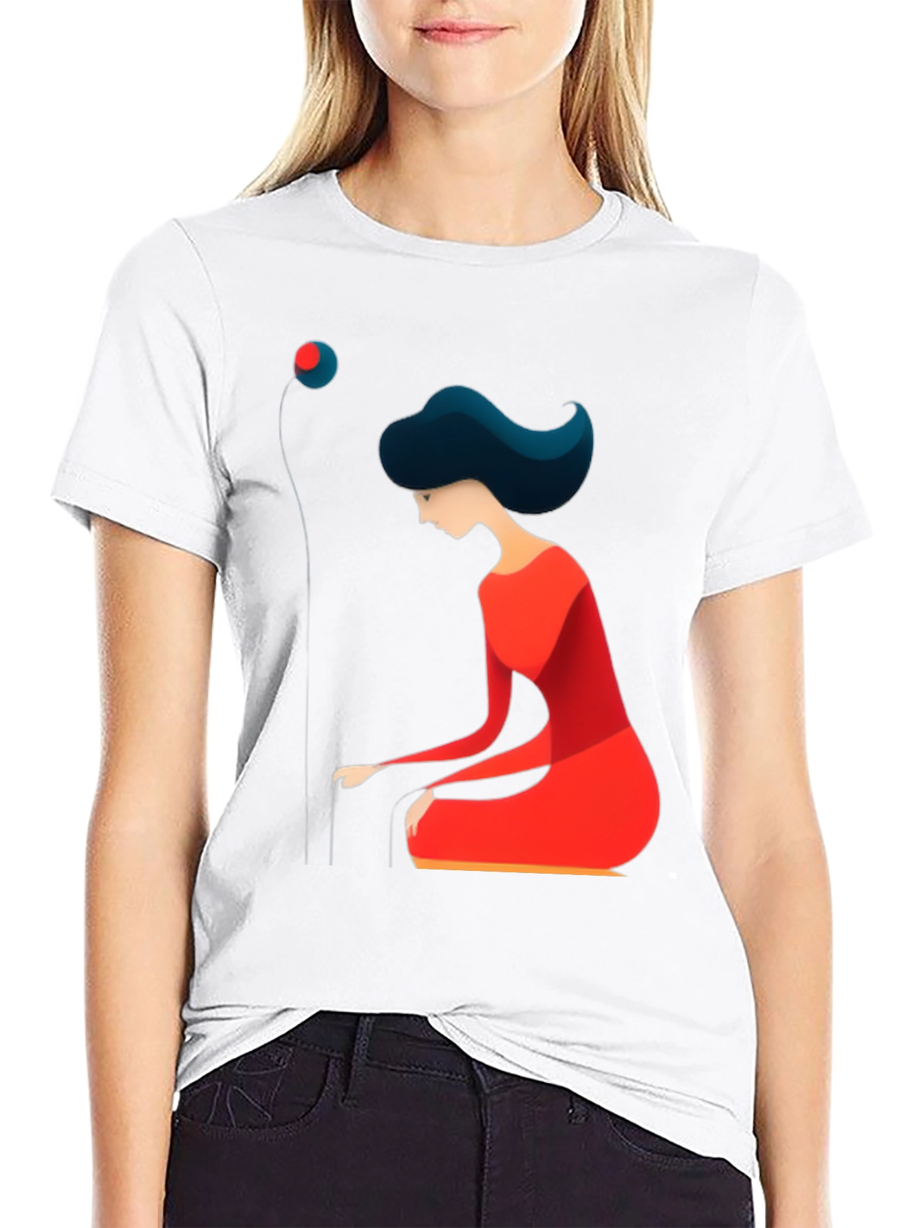 Abstract Woman Graphic Tee - Modern Art T-Shirt