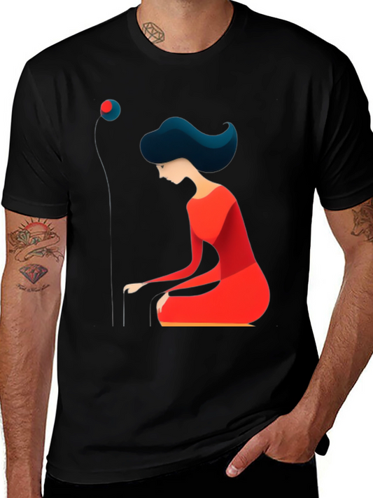 Abstract Woman Graphic Tee - Modern Art T-Shirt