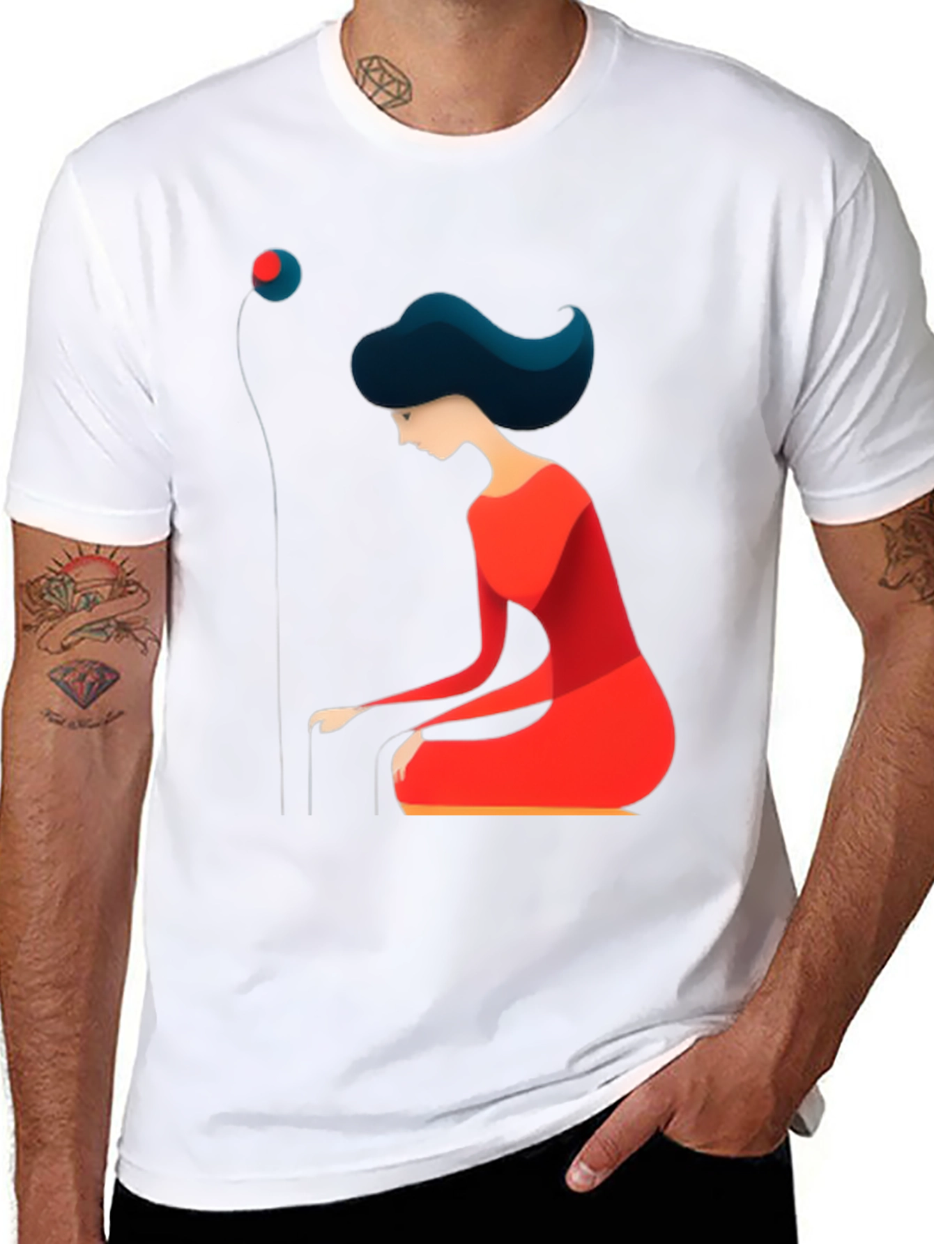 Abstract Woman Graphic Tee - Modern Art T-Shirt