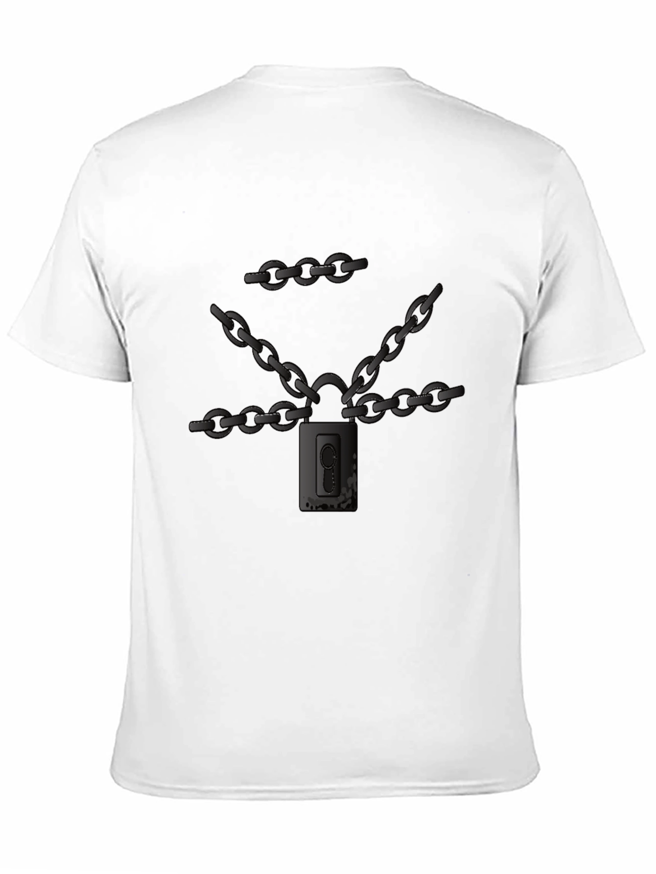 Chained Padlock Graphic Tee - Dark Humor Fashion