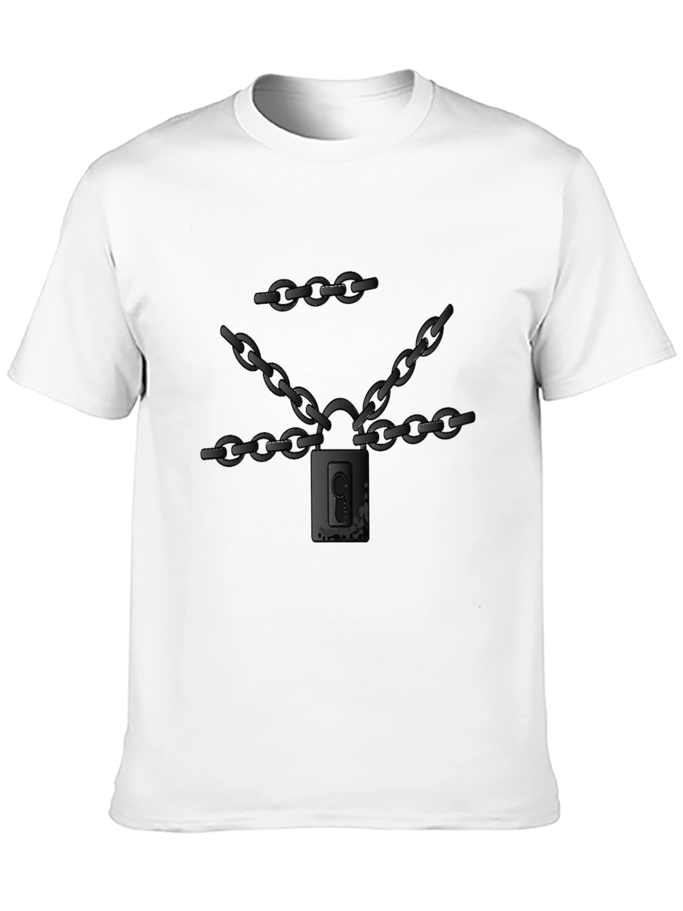 Chained Padlock Graphic Tee - Dark Humor Fashion