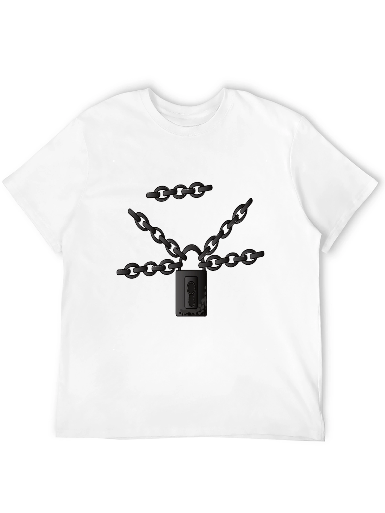 Chained Padlock Graphic Tee - Dark Humor Fashion