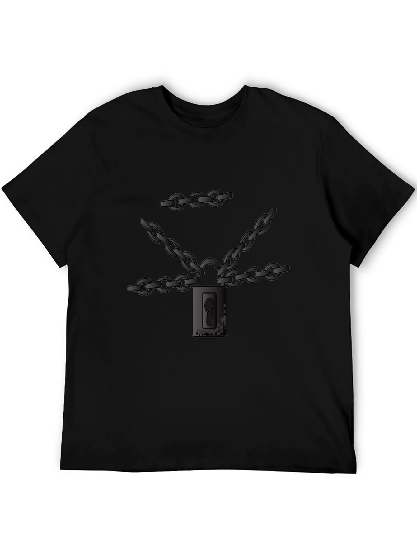 Chained Padlock Graphic Tee - Dark Humor Fashion