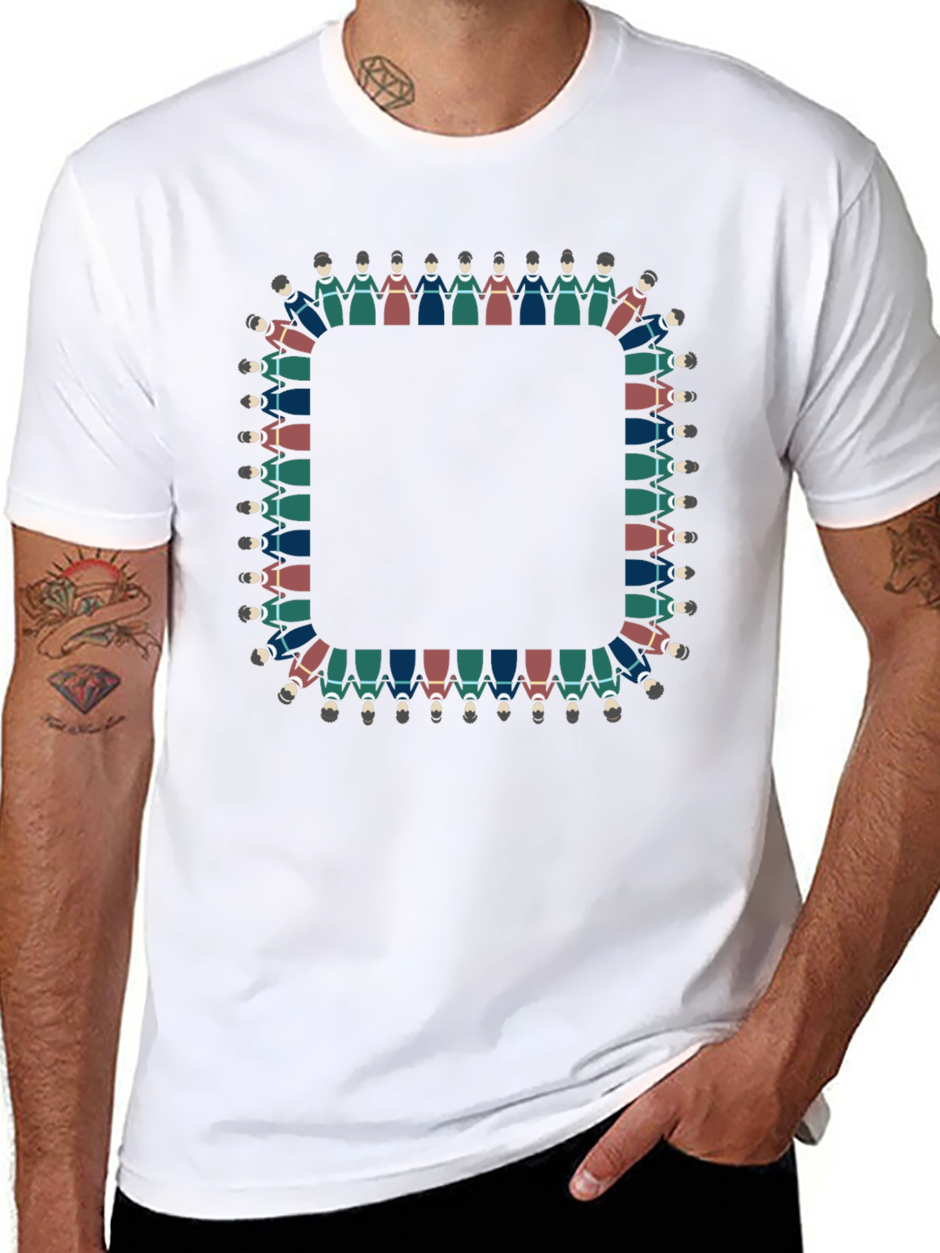 Circle of People Graphic Tee - Unisex Black T-Shirt