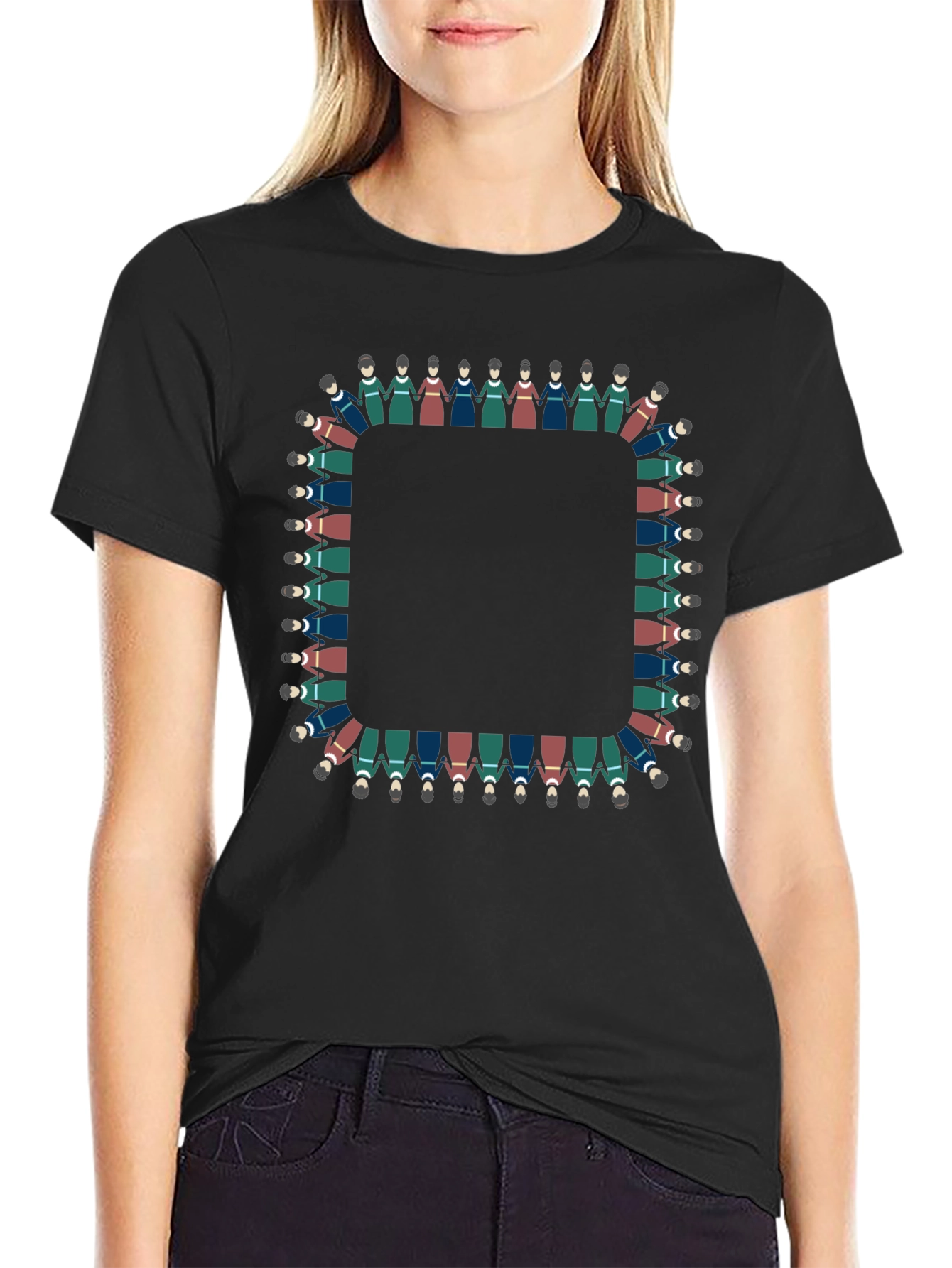 Circle of People Graphic Tee - Unisex Black T-Shirt
