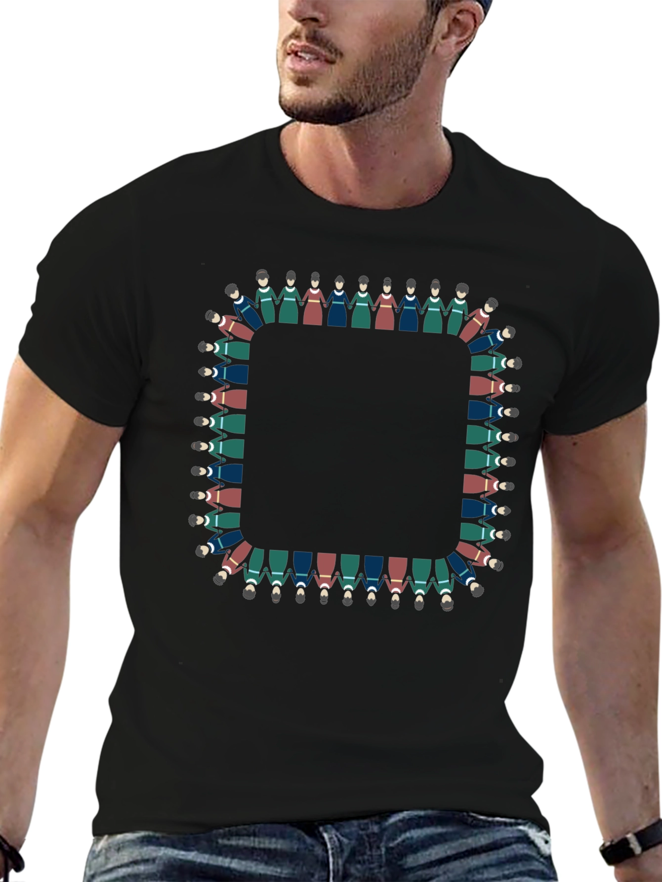 Circle of People Graphic Tee - Unisex Black T-Shirt