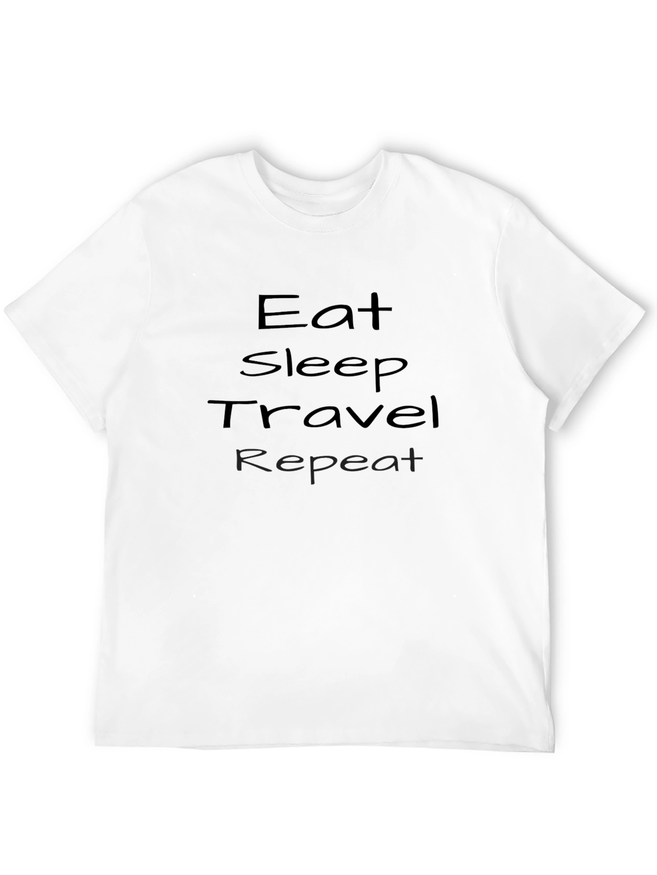 Eat Sleep Travel Repeat Black Graphic T-Shirt