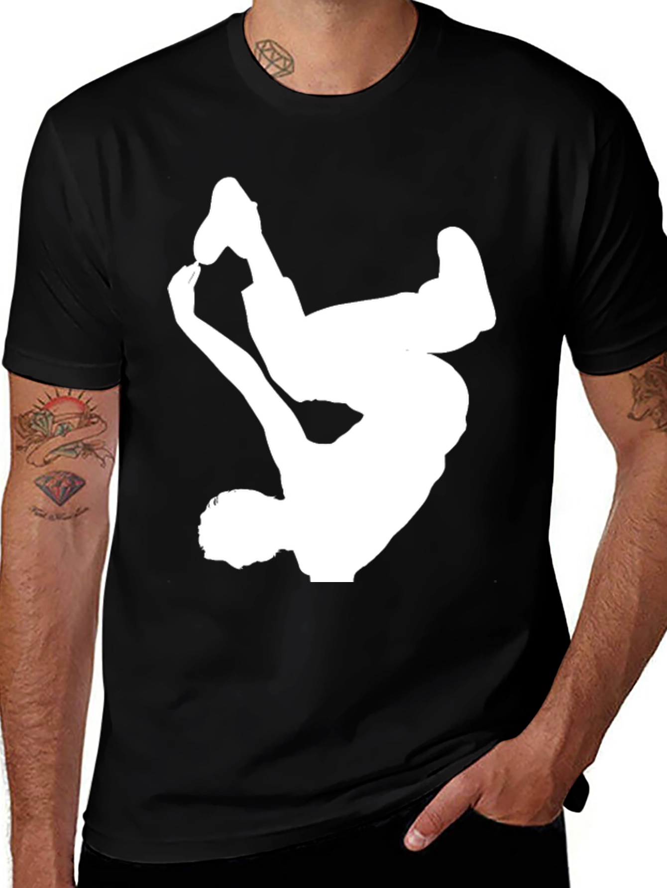 Breakdance Silhouette Black Graphic Tee
