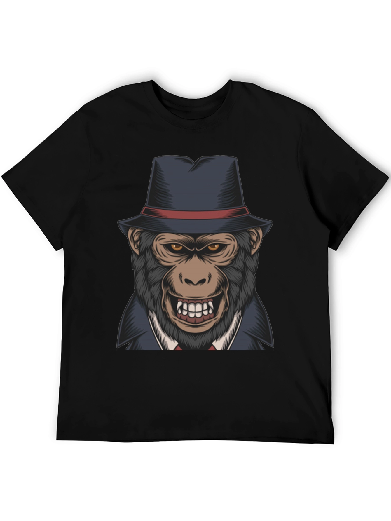 Gorilla Gangster T-Shirt - Cool Ape with Hat