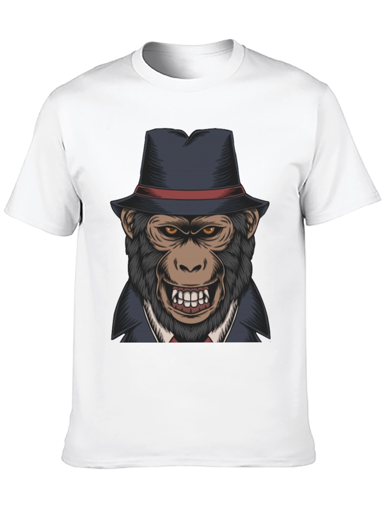 Gorilla Gangster T-Shirt - Cool Ape with Hat