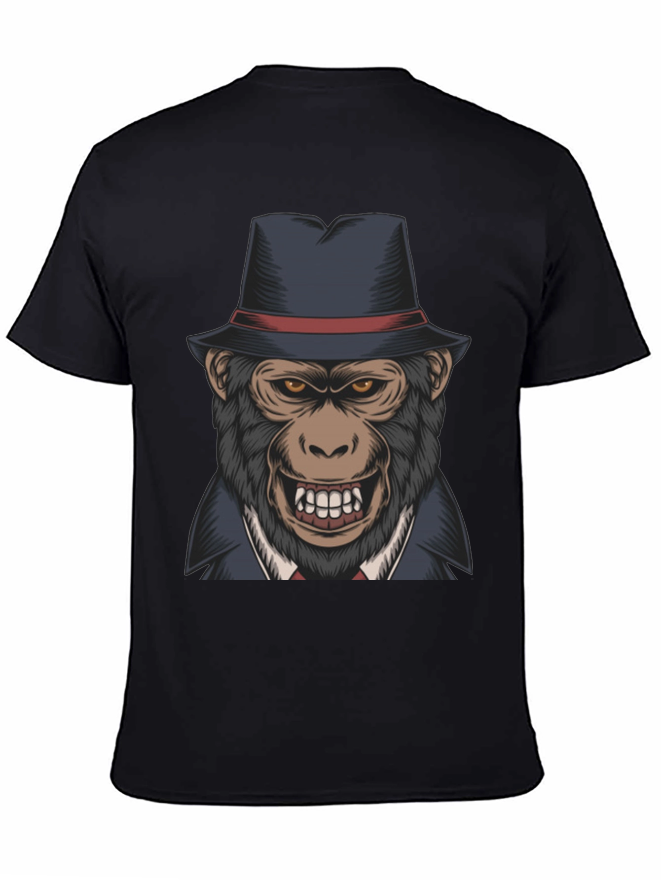 Gorilla Gangster T-Shirt - Cool Ape with Hat
