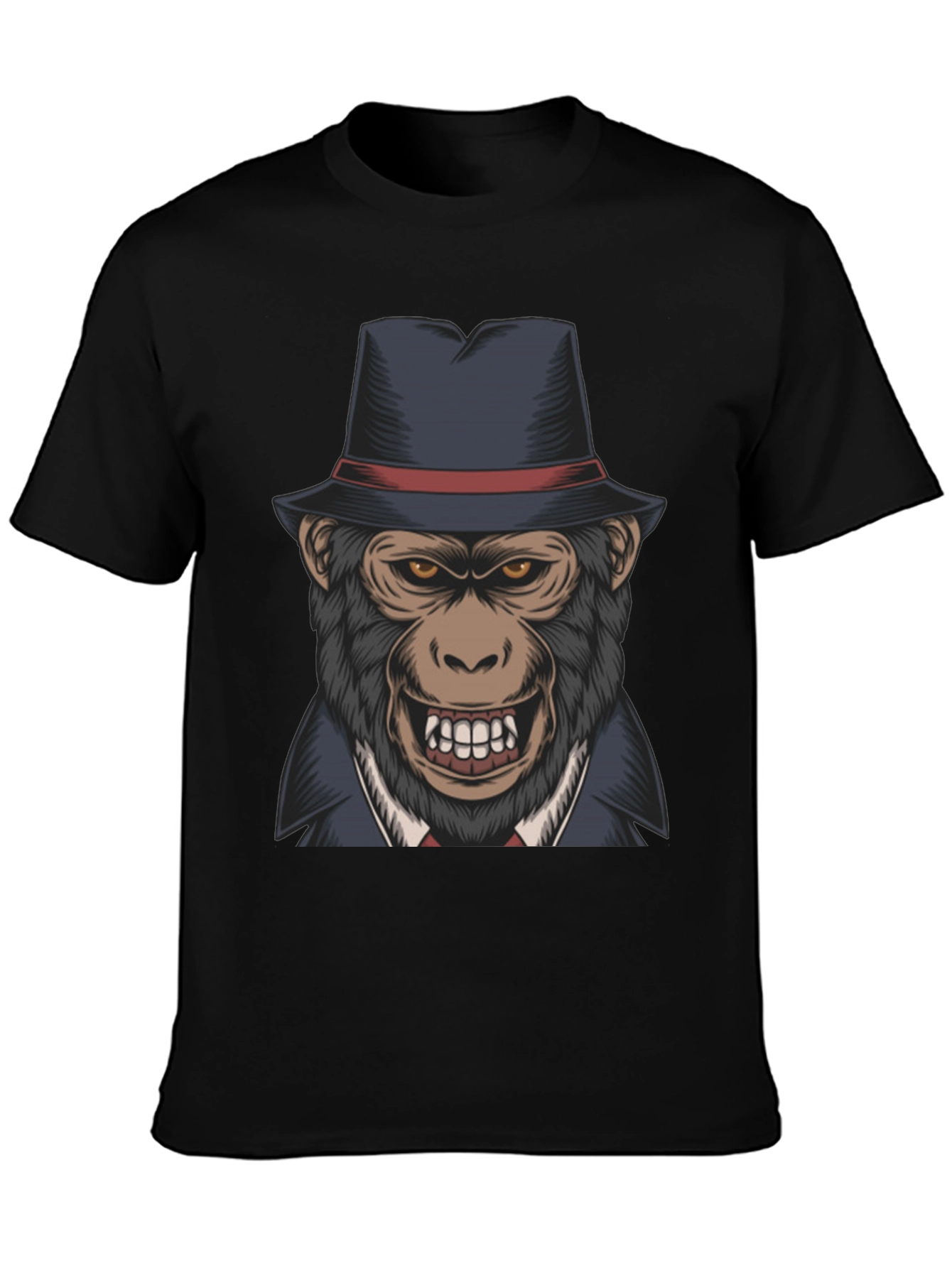 Gorilla Gangster T-Shirt - Cool Ape with Hat