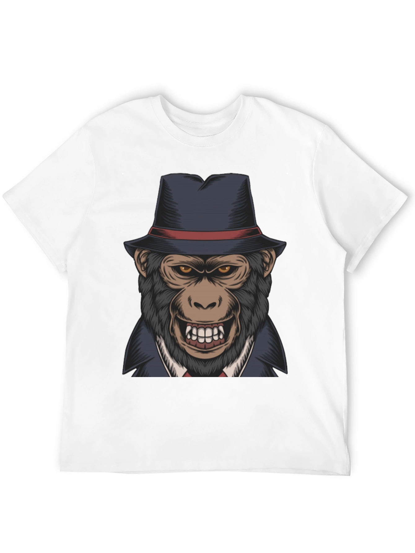 Gorilla Gangster T-Shirt - Cool Ape with Hat