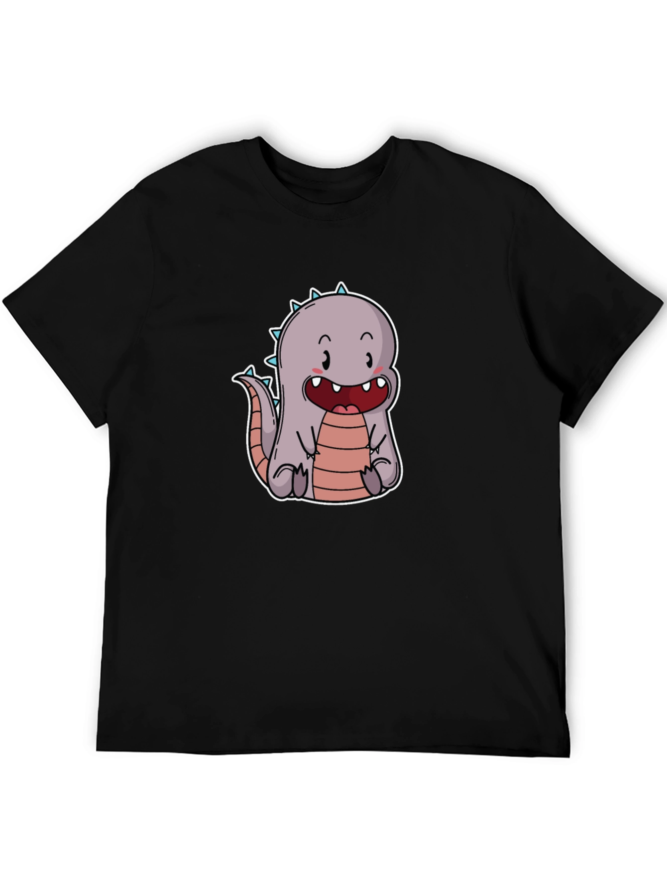 Cute Cartoon Dinosaur T-Shirt - Black