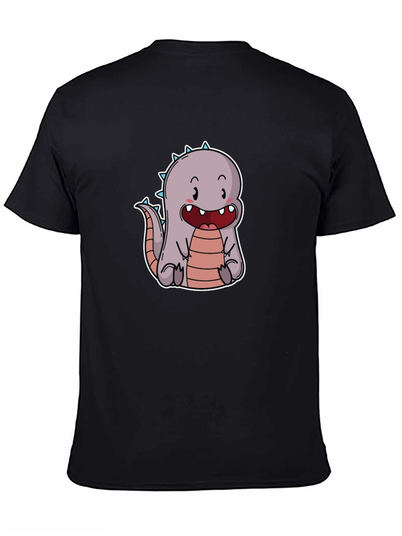 Cute Cartoon Dinosaur T-Shirt - Black
