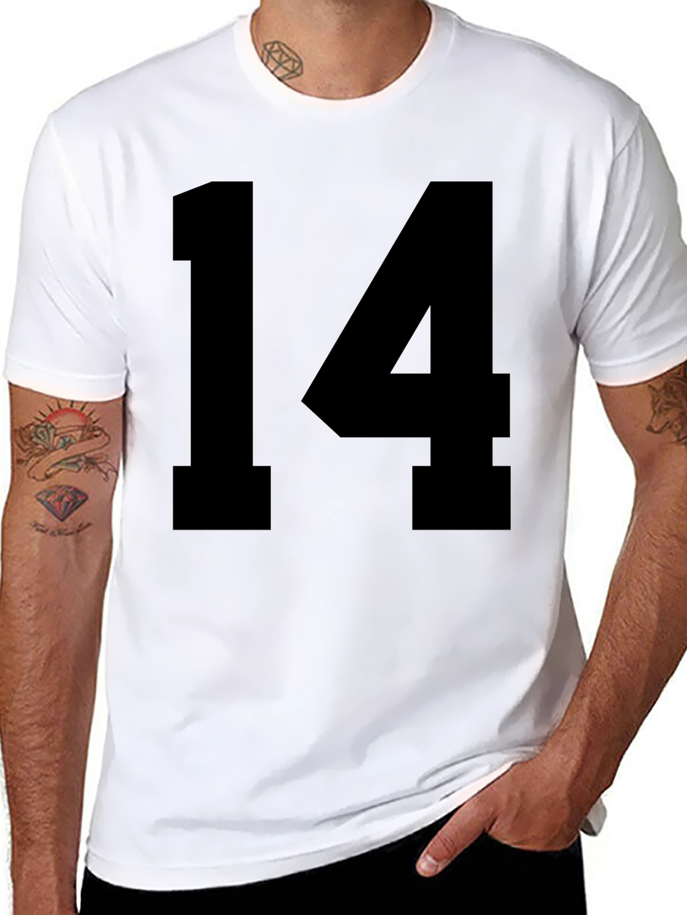 Black T-shirt with Bold 14 Number