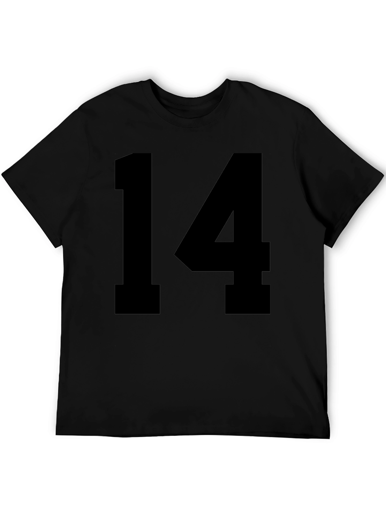 Black T-shirt with Bold 14 Number