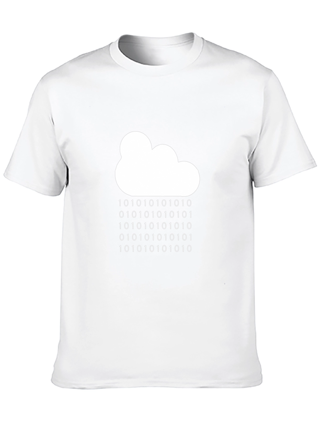 Cloud Binary Code T-Shirt - Geeky Style