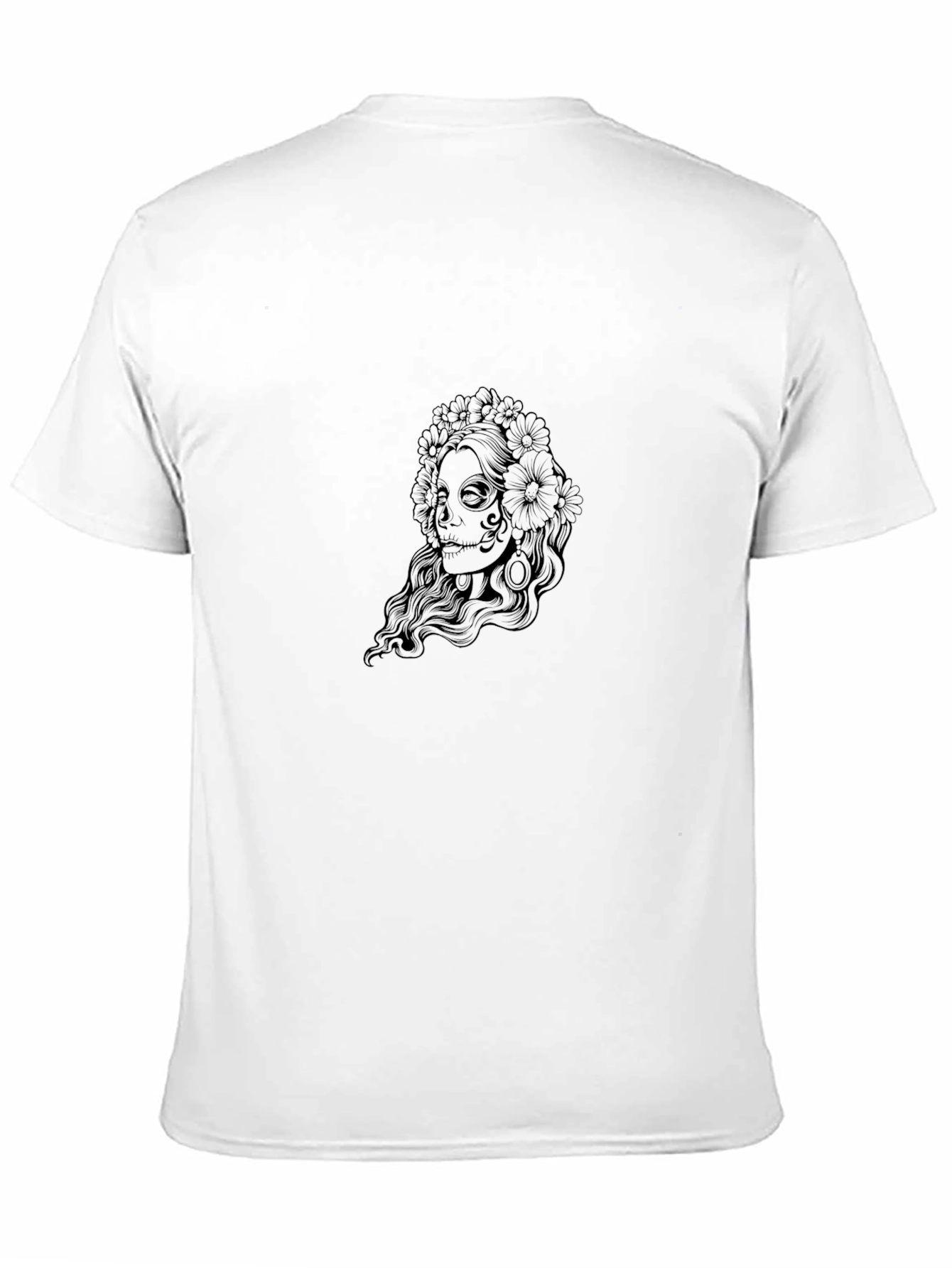Sugar Skull Woman Graphic Black T-Shirt