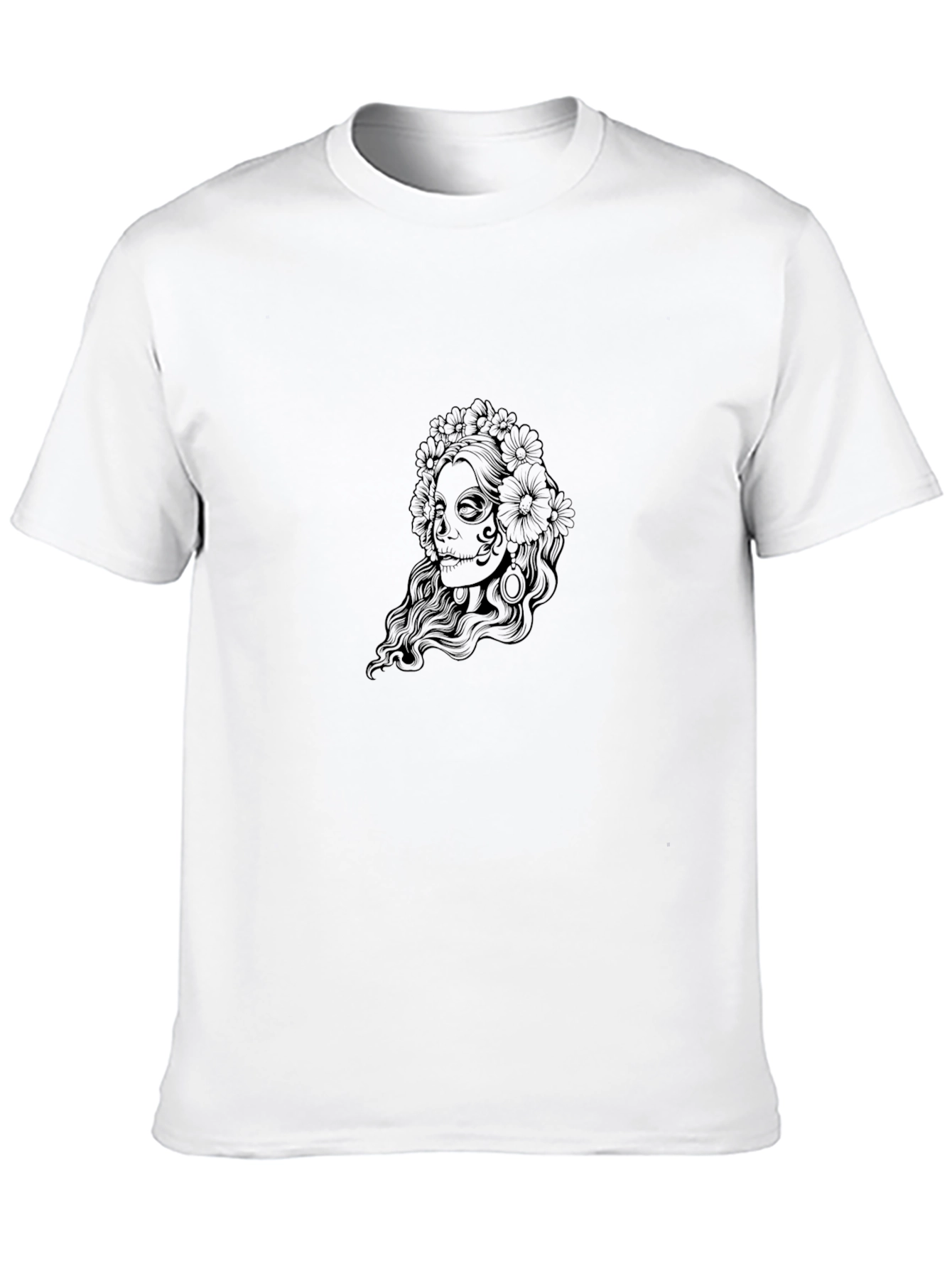 Sugar Skull Woman Graphic Black T-Shirt