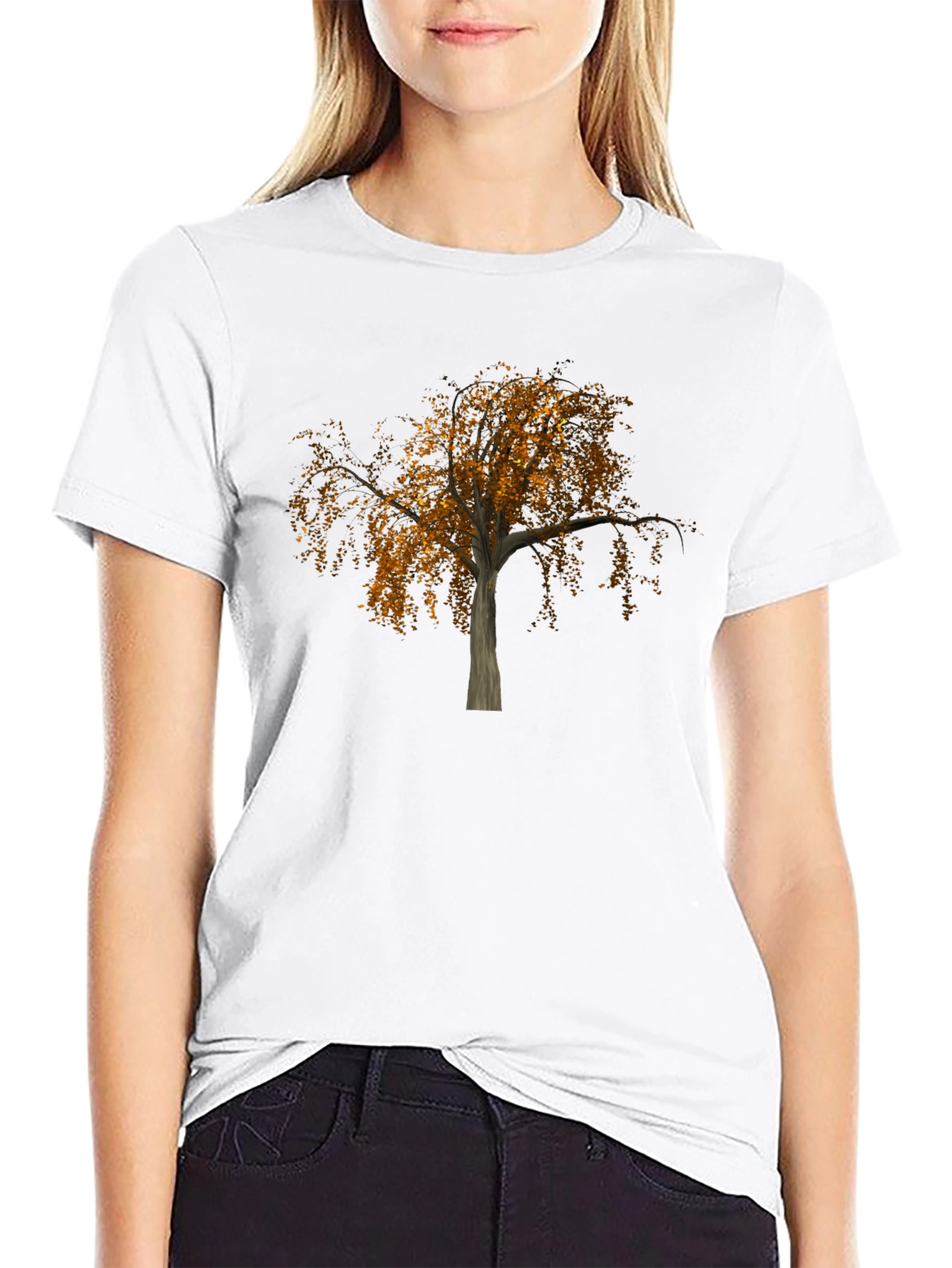 Fall Tree Graphic Black Tee - Nature Inspired Style