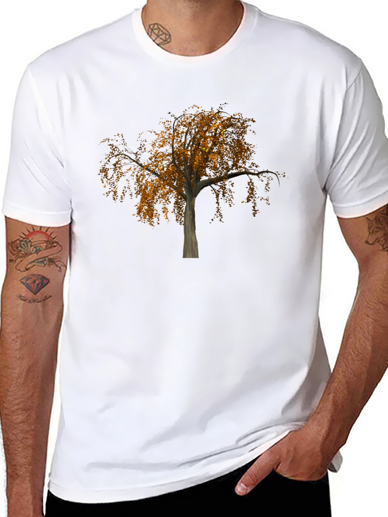 Fall Tree Graphic Black Tee - Nature Inspired Style