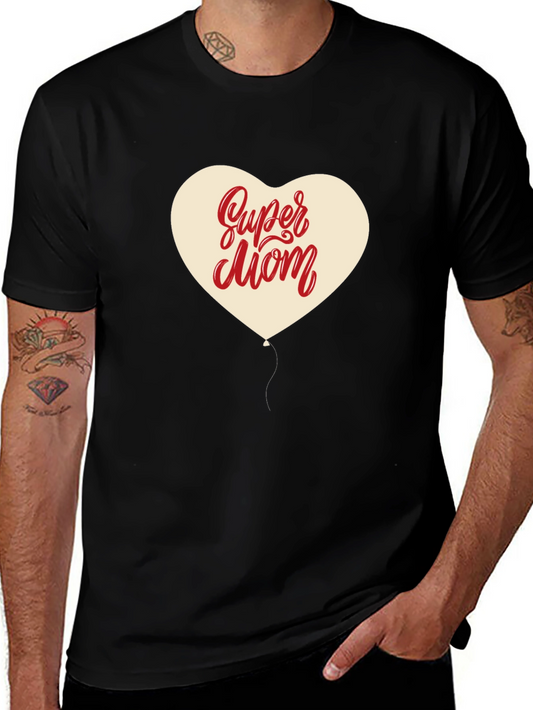 Super Mom Heart Graphic Tee - Trendy Mothers Day Gift