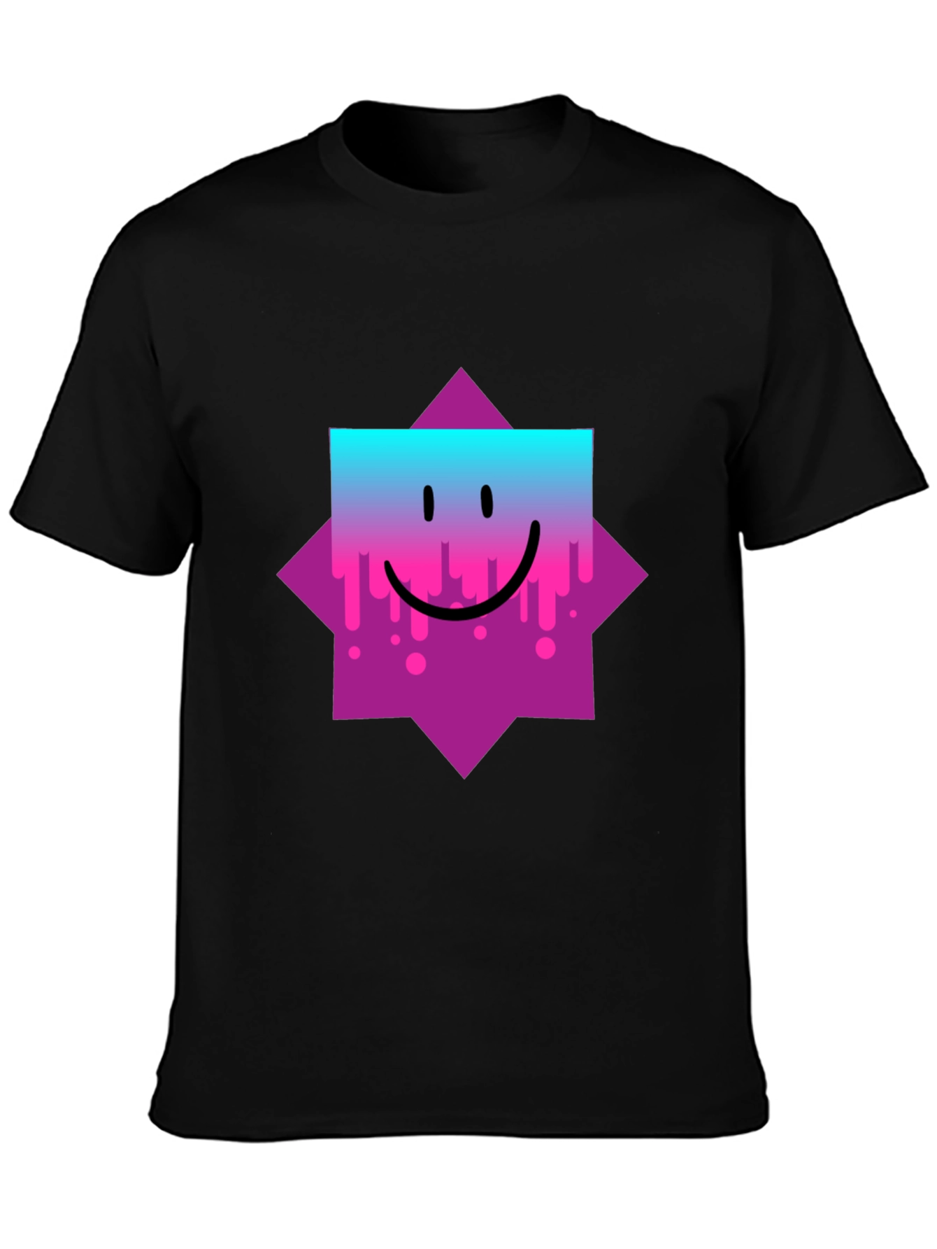 Smiley Face Graphic Tee - Trendy Casual Wear