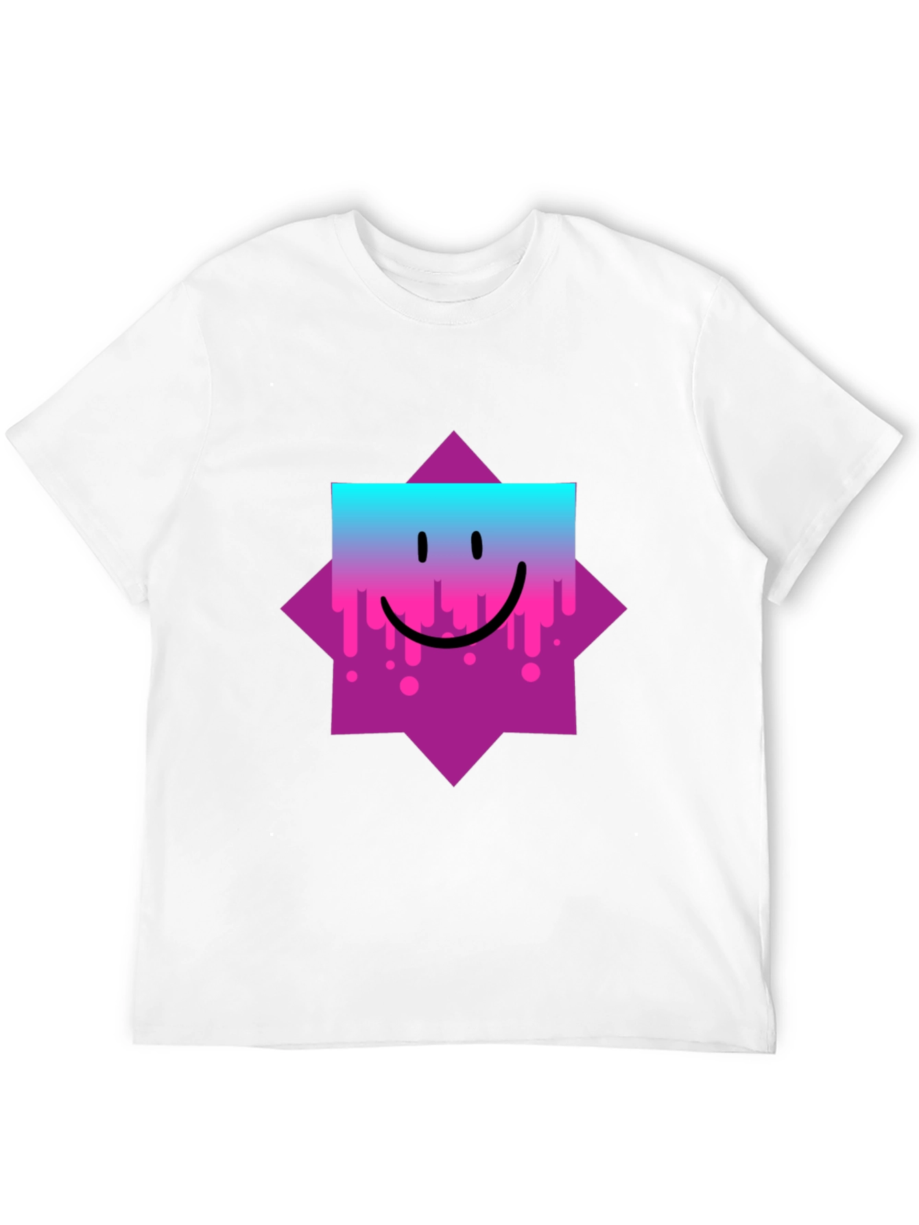 Smiley Face Graphic Tee - Trendy Casual Wear
