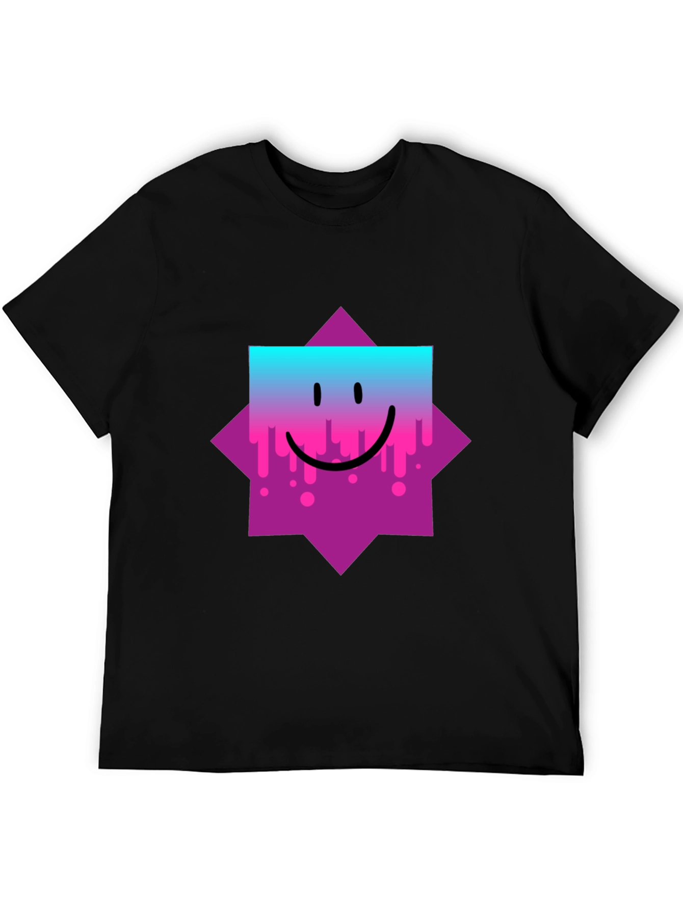 Smiley Face Graphic Tee - Trendy Casual Wear