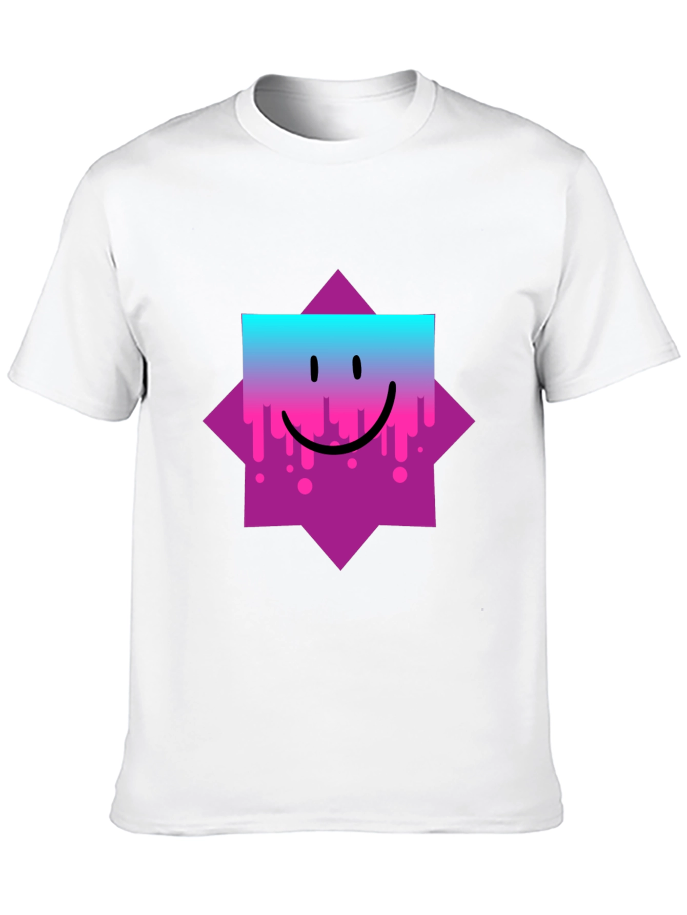 Smiley Face Graphic Tee - Trendy Casual Wear