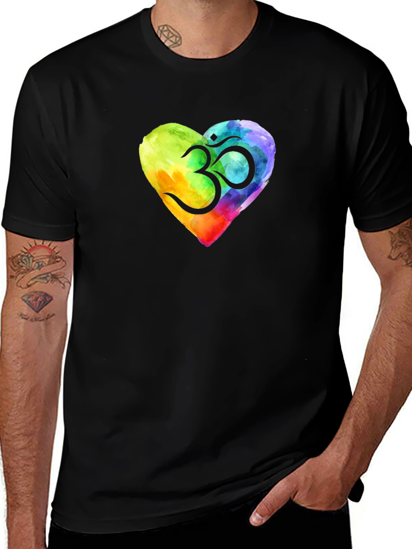 Om Heart Watercolor T-Shirt