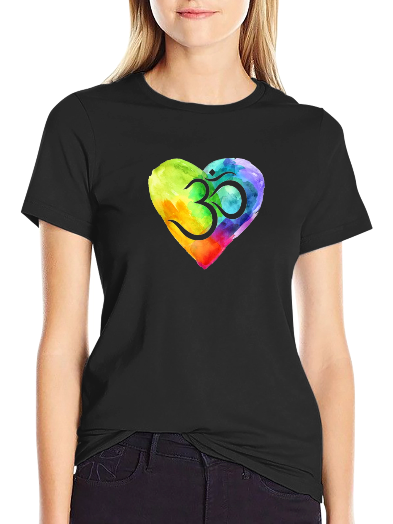 Om Heart Watercolor T-Shirt