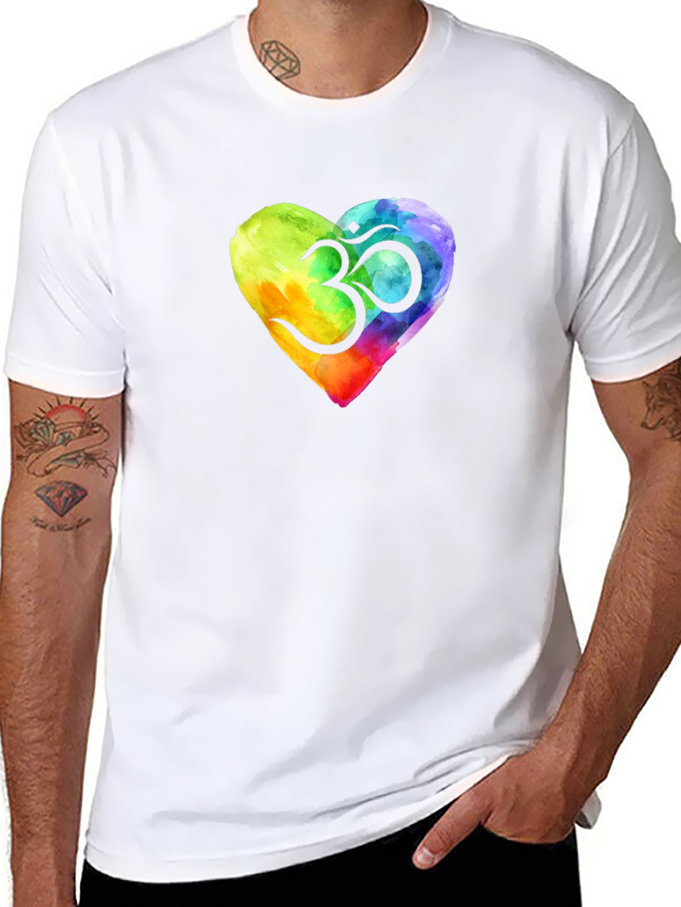 Om Heart Watercolor T-Shirt