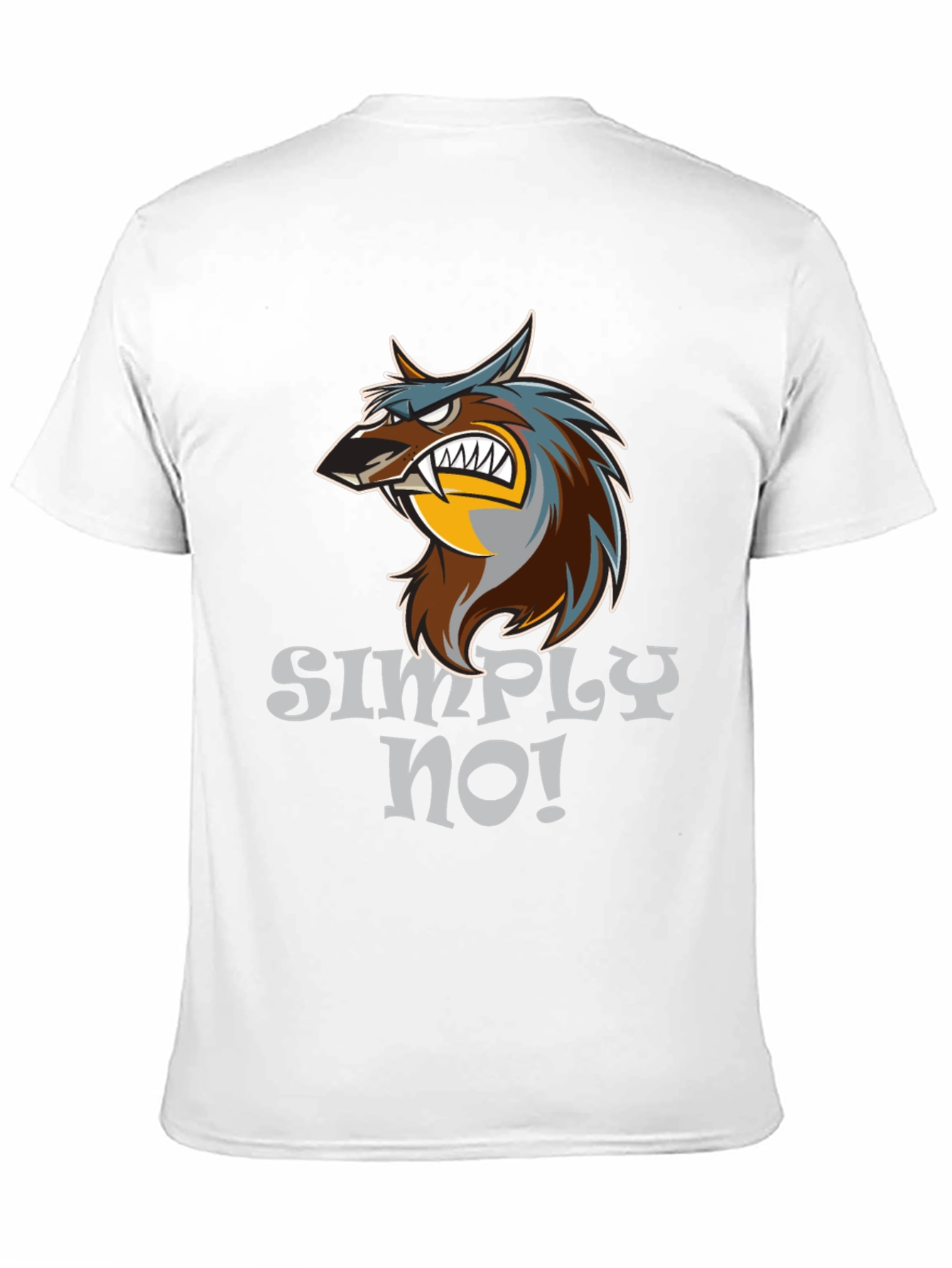 Simply No! Wolf Graphic Black T-Shirt