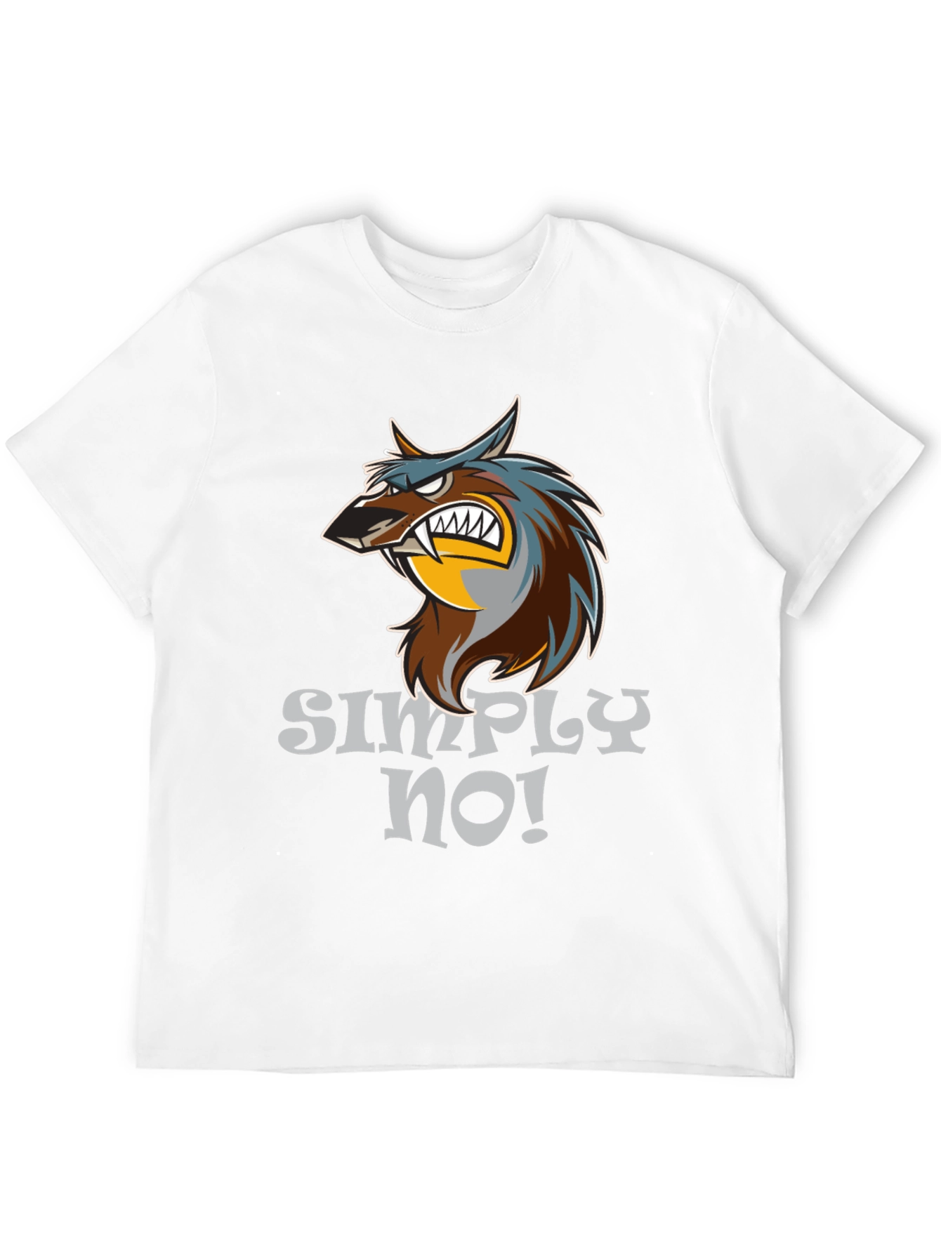 Simply No! Wolf Graphic Black T-Shirt